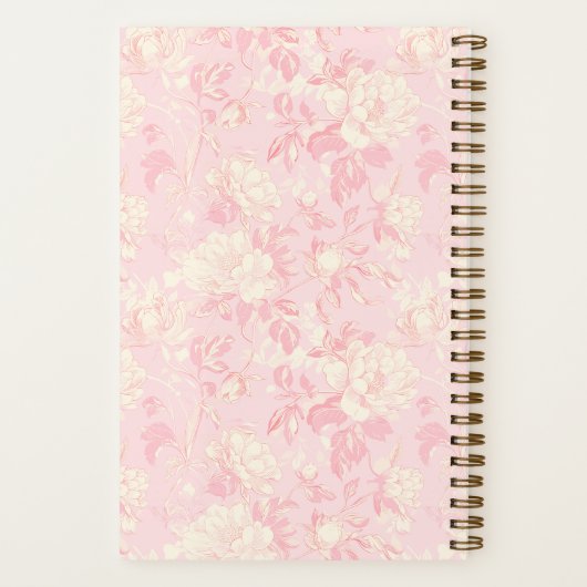 Bridesmaid Soft Peach Floral Pattern Swatch ノートブック (裏面)