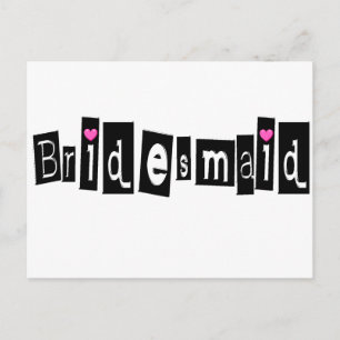 Bridesmaid (Sq Blk) ポストカード