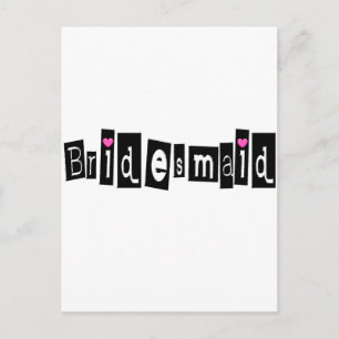 Bridesmaid (Sq Blk) ポストカード