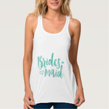 Bridesmaid Tank Top -ターコイズ水彩