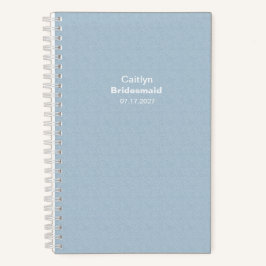 Bridesmaid Textured Dusty Blue Typographic ノートブック