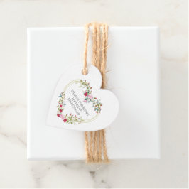Bridesmaid Thank You Floral Heart Garland in Red フェイバータグ