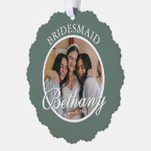 Bridesmaid Thank You Keepsake Wedding オーナメントカード (左)