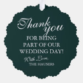 Bridesmaid Thank You Keepsake Wedding オーナメントカード (裏面)