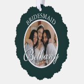 Bridesmaid Thank You Keepsake Wedding オーナメントカード (左)