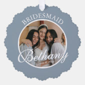 Bridesmaid Thank You Keepsake Wedding オーナメントカード (正面)