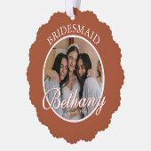 Bridesmaid Thank You Keepsake Wedding オーナメントカード (左)