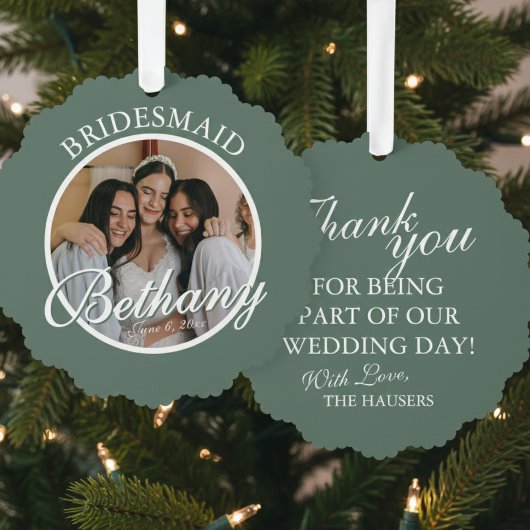 Bridesmaid Thank You Keepsake Wedding オーナメントカード