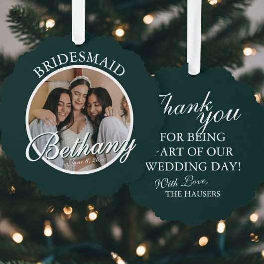Bridesmaid Thank You Keepsake Wedding オーナメントカード