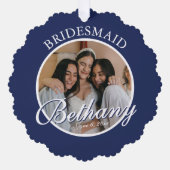 Bridesmaid Thank You Keepsake Wedding オーナメントカード (正面)