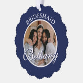 Bridesmaid Thank You Keepsake Wedding オーナメントカード (左)