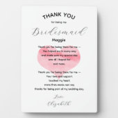 Bridesmaid Thank You Plaque and Poem フォトプラーク (正面)