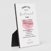 Bridesmaid Thank You Plaque and Poem フォトプラーク (側面)