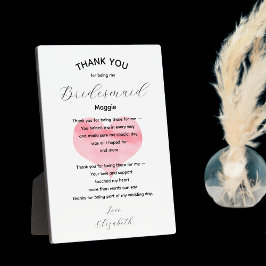 Bridesmaid Thank You Plaque and Poem フォトプラーク