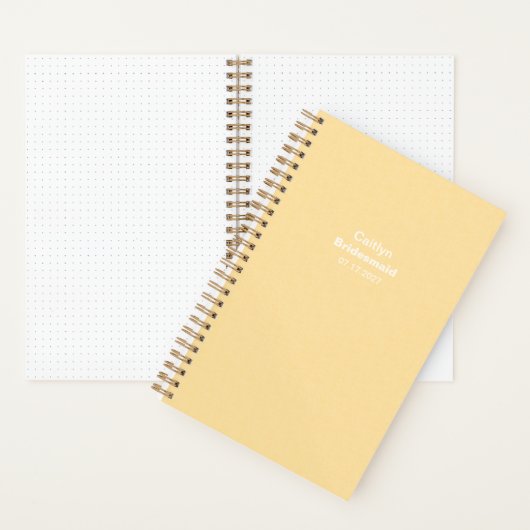 Bridesmaid Yellow Typographic Notebook ノートブック (内側)