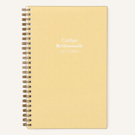 Bridesmaid Yellow Typographic Notebook ノートブック