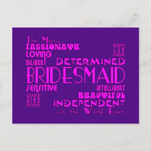 Bridesmaidsありがとう結婚式の引き出物：資質 ポストカード (正面)