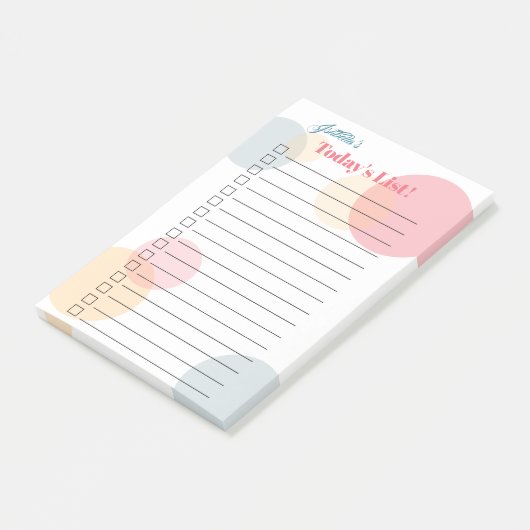 Bridesmaid's Names List – カラー紙吹雪ドット ポストイット (アングル)