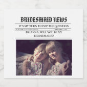 Bridesmais proposal newspaper+Bridesmaid info card スパークリングワインラベル (シングルラベル)