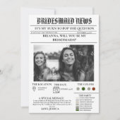 Bridesmais proposal newspaper+Bridesmaid info card 招待状 (正面)