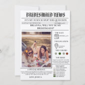 Bridesmais proposal newspaper+Bridesmaid info card 招待状 (正面)