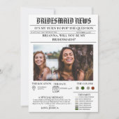Bridesmais proposal newspaper+Bridesmaid info card 招待状 (正面)