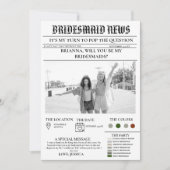 Bridesmais proposal newspaper+Bridesmaid info card 招待状 (正面)