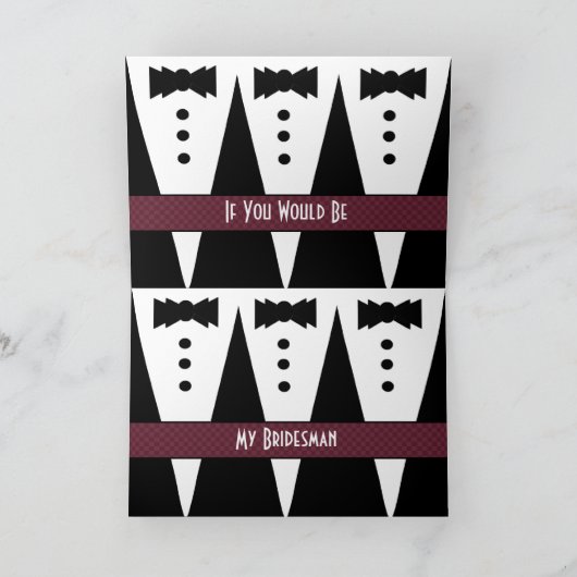 BRIDESMANの招待状- 3着のタキシードのためのテンプレート 招待状 (内部)