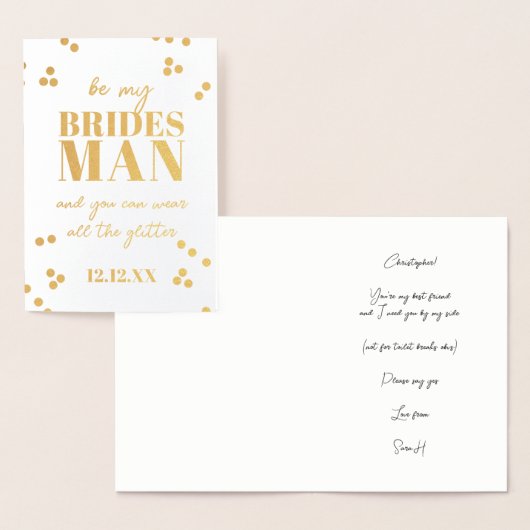Bridesman Request Groomsman Proposal Foil Card 箔カード (ディスプレー)