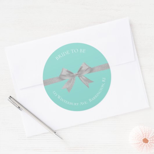 BRIDETouchオブ結婚シルバーズスイート差出人住所 ラウンドシール (封筒)