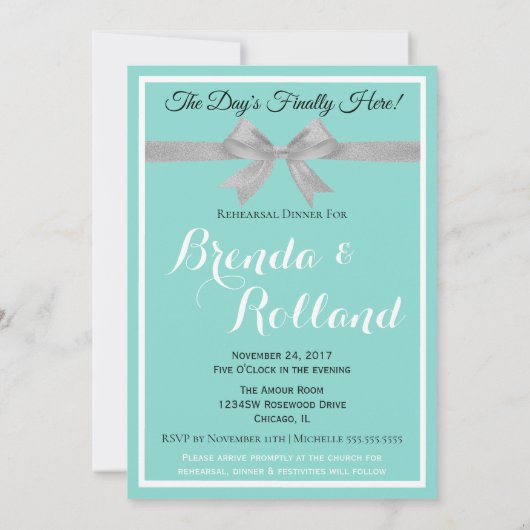 BRIDETouchシルバ結婚ーズスイートリハーサルパーティー 招待状 (裏面)