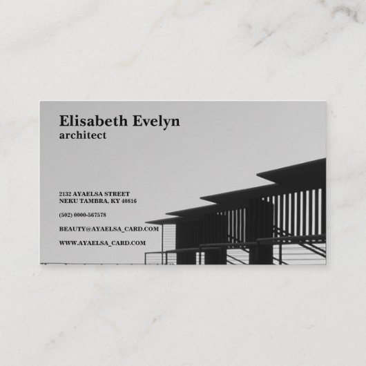 Bridgeのグレースケール写真 名刺 (裏面)