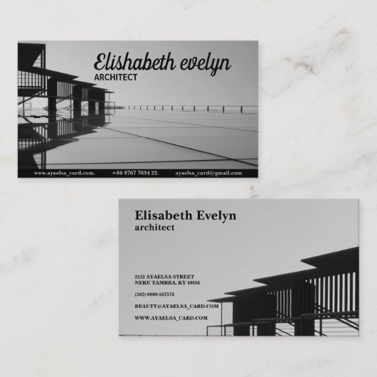 Bridgeのグレースケール写真 名刺 (正面/裏面)