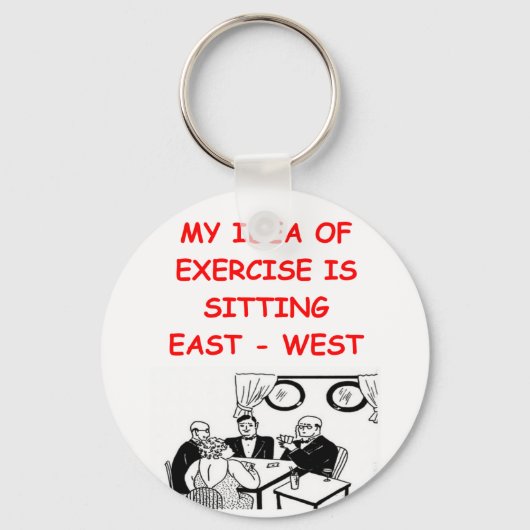 BRIDGEプレイヤーのジョーク キーホルダー (正面)