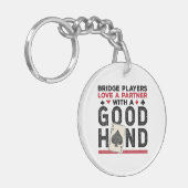 Bridge おもしろい PlayerパートナーのGood Hand キーホルダー (正面左)