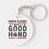 Bridge おもしろい PlayerパートナーのGood Hand キーホルダー (裏面)