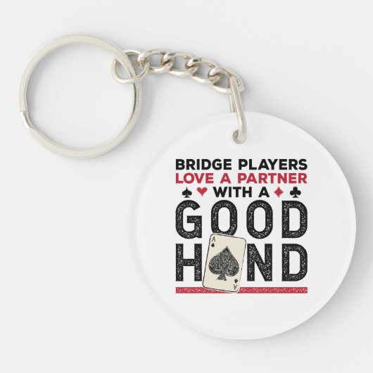 Bridge おもしろい PlayerパートナーのGood Hand キーホルダー (正面)