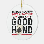 Bridge おもしろい PlayerパートナーのGood Hand セラミックオーナメント (左)