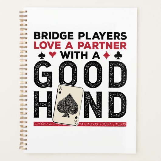 Bridge おもしろい PlayerパートナーのGood Hand プランナー手帳 (正面)
