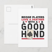 Bridge おもしろい PlayerパートナーのGood Hand ポストカード (正面/裏面)