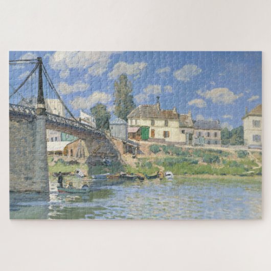 Bridge at Villeneu by Sisley Impressionist Paint ジグソーパズル (横)