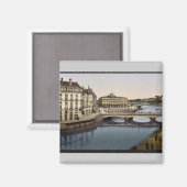 Bridge, Bayonne, Pyrenees,フランスヴィンテージPhotochr マグネット (正面/裏面)