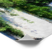 Bridge Of Flowers Impressionist Photo Painting ポスター (角)