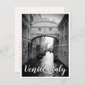 Bridge of Sighs，ヴェネツィアItaly Black & White Photo ポストカード (正面/裏面)