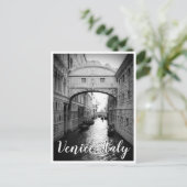 Bridge of Sighs，ヴェネツィアItaly Black & White Photo ポストカード (スタンド正面)