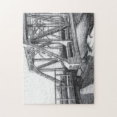 Bridge old pencilart  Monochrome ジグソーパズル (縦)