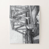 Bridge old pencilart  Monochrome ジグソーパズル (縦)