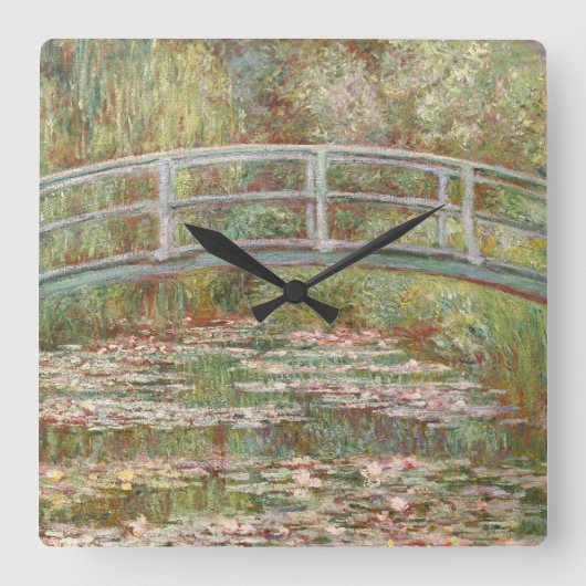 Bridge Over a Pond of Water Lilies スクエア壁時計 (正面)