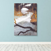 Bridge Over a Stream 凍ってい by Alexandra調理師 キャンバスプリント (インサイチュ (ウッドフロア))