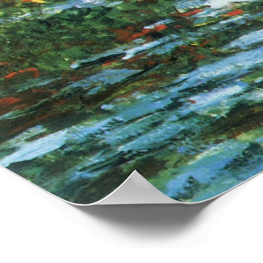 Bridge Over the Waterlily Pond by Claude Monet ポスター (角)